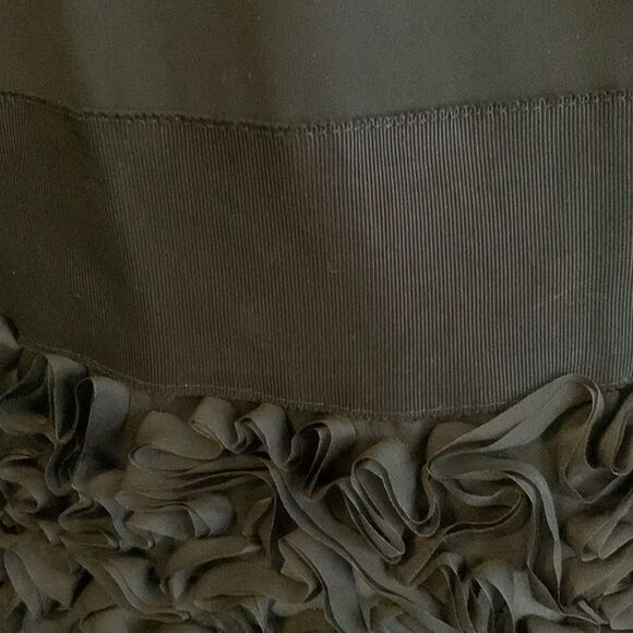 Giambattista Valli for impulse black vegan leather matte swirl ribbon hem midi S - Picture 3 of 9